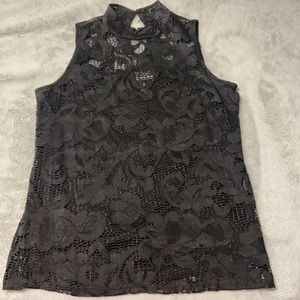 Black, lace elegant turtle neck top